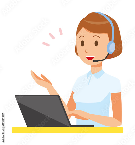 A female nurse wearing a white uniform is talking on a digital wireless headset