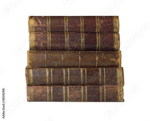 Antique books with leather spines