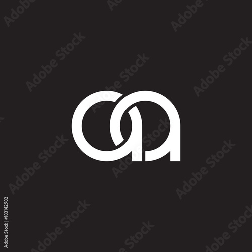 Initial lowercase letter aa, overlapping circle interlock logo, white color on black background