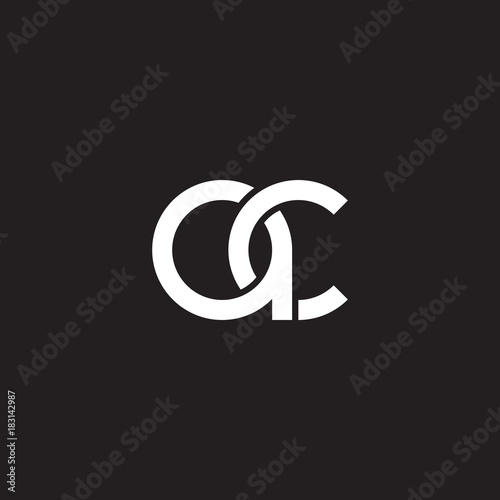 Initial lowercase letter ac, overlapping circle interlock logo, white color on black background