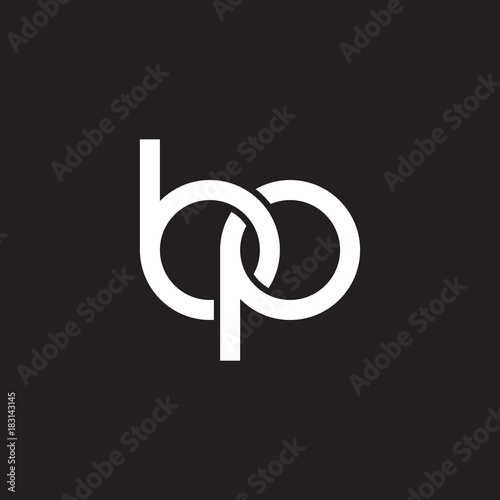 Valokuva Initial lowercase letter bp, overlapping circle interlock logo, white color on b