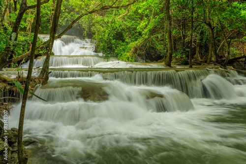 Huai-mae-kha-min waterfall  Beautiful waterwall in nationalpark of Kanchanaburi province  ThaiLand.