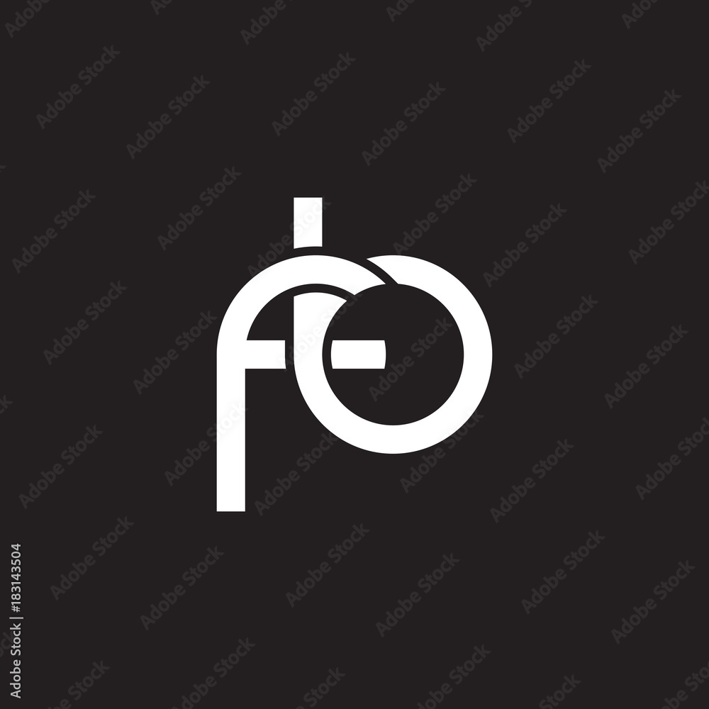 Fototapeta premium Initial lowercase letter fb, overlapping circle interlock logo, white color on black background