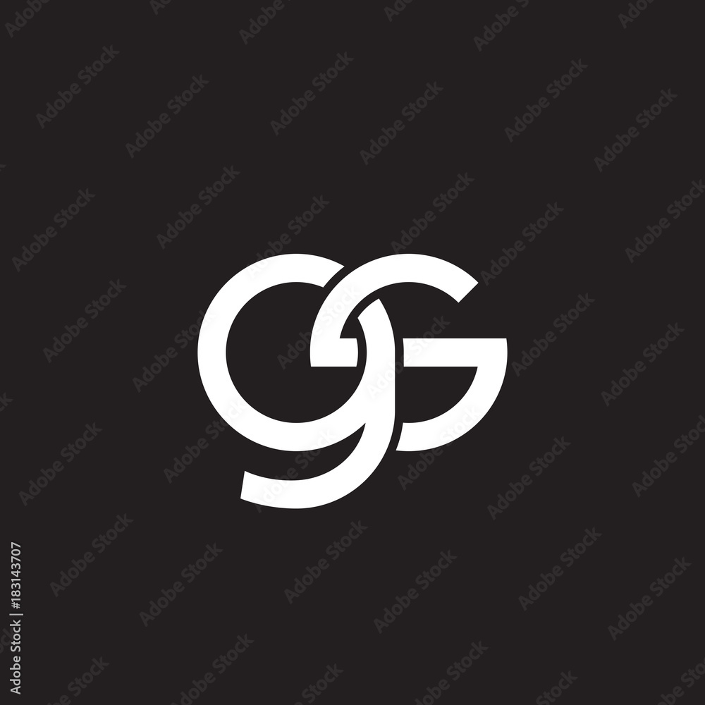 Initial lowercase letter gs, overlapping circle interlock logo, white color on black background Initial lowercase letter gs, overlapping circle interlock logo, white color on black background