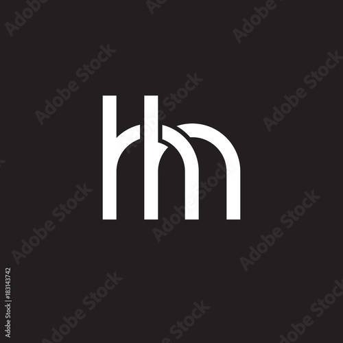 Initial lowercase letter hh, overlapping circle interlock logo, white color on black background