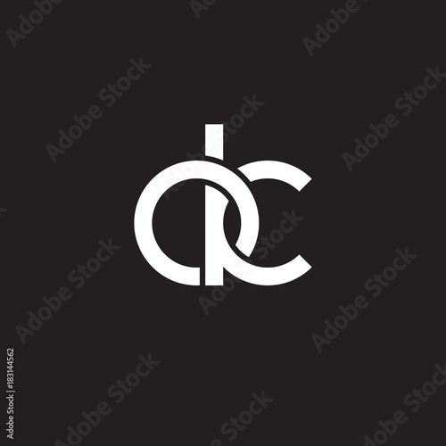 Initial lowercase letter ok, overlapping circle interlock logo, white color on black background