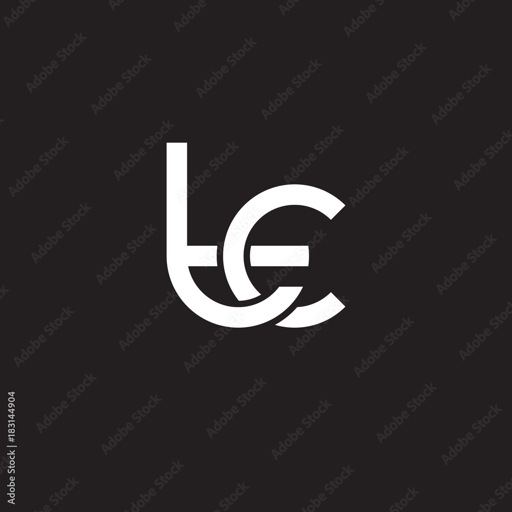 Initial lowercase letter tc, overlapping circle interlock logo, white color on black background Initial lowercase letter tc, overlapping circle interlock logo, white color on black background