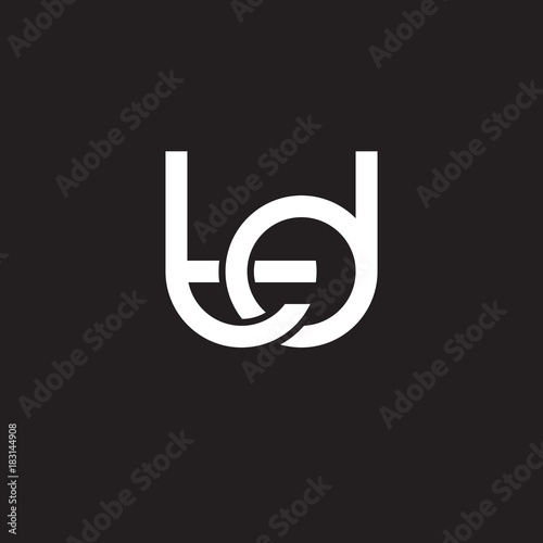 Initial lowercase letter td, overlapping circle interlock logo, white color on black background