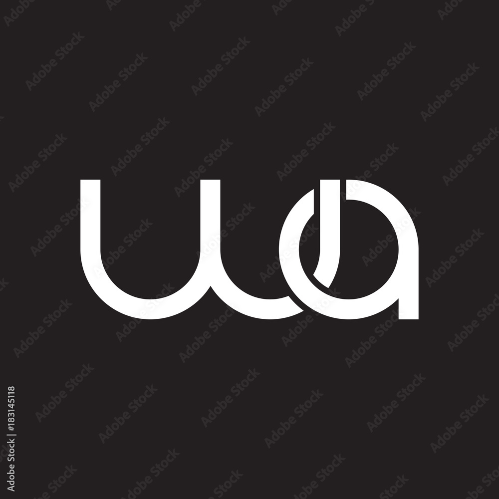 Initial lowercase letter wa, overlapping circle interlock logo, white color on black background Initial lowercase letter wa, overlapping circle interlock logo, white color on black background