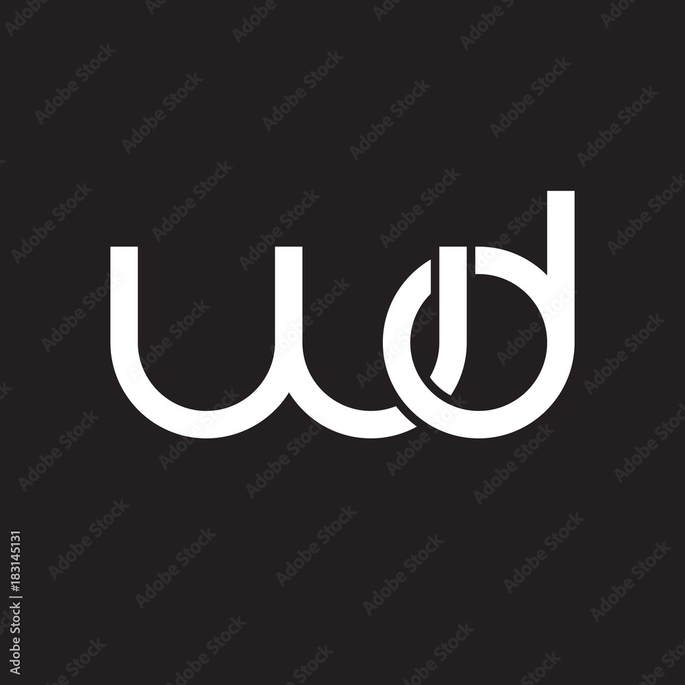 Initial lowercase letter wd, overlapping circle interlock logo, white color on black background Initial lowercase letter wd, overlapping circle interlock logo, white color on black background