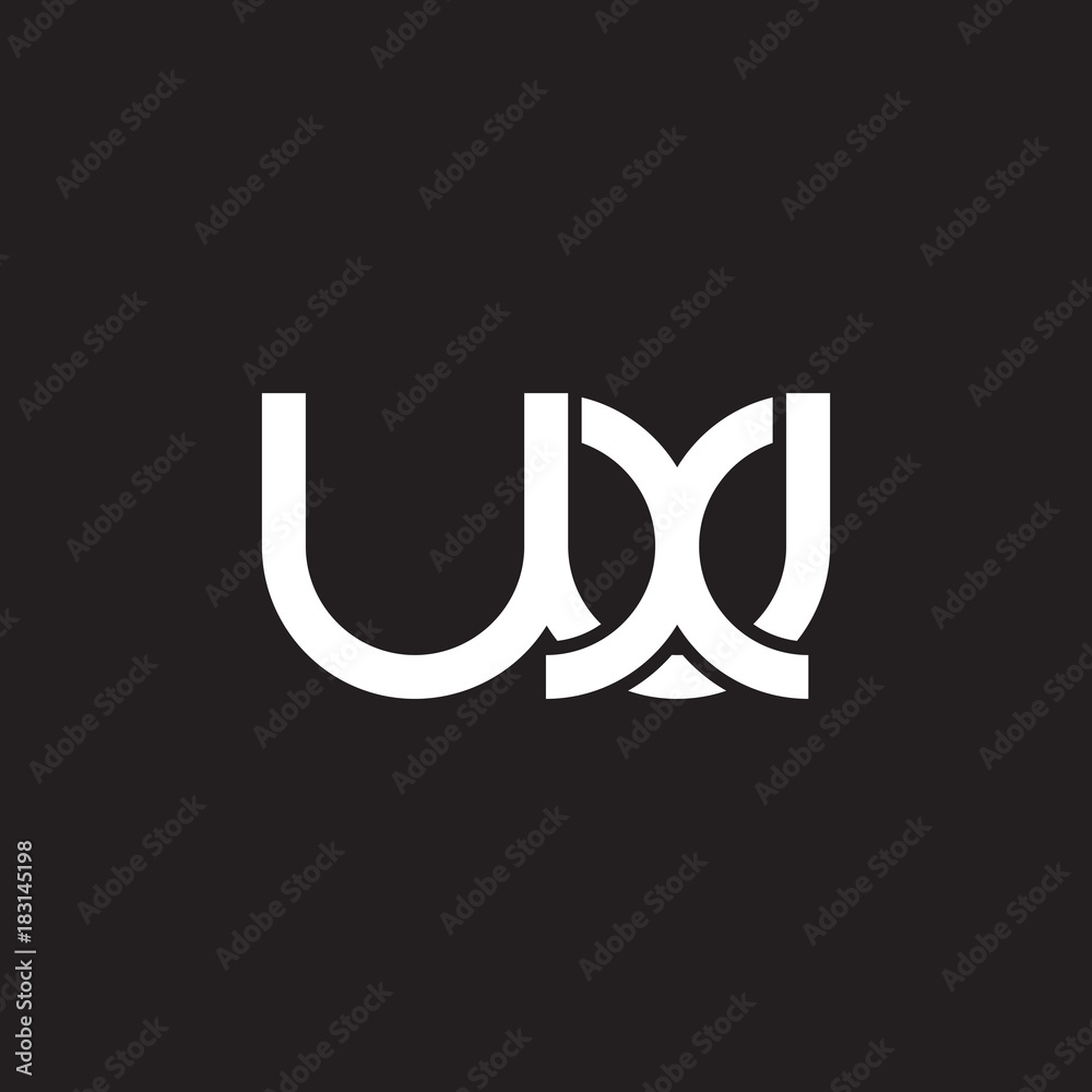 Initial lowercase letter wx, overlapping circle interlock logo, white color on black background Initial lowercase letter wx, overlapping circle interlock logo, white color on black background