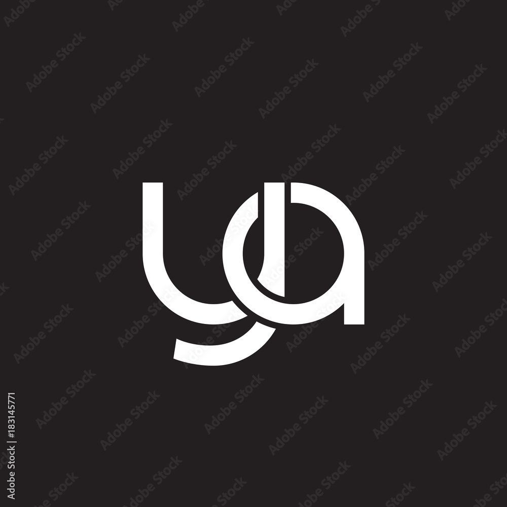 Initial lowercase letter ya, overlapping circle interlock logo, white color on black background Initial lowercase letter ya, overlapping circle interlock logo, white color on black background