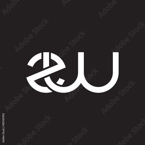 Free Download Initial lowercase letter zw, overlapping circle interlock logo, white color on black background - GFXLoad