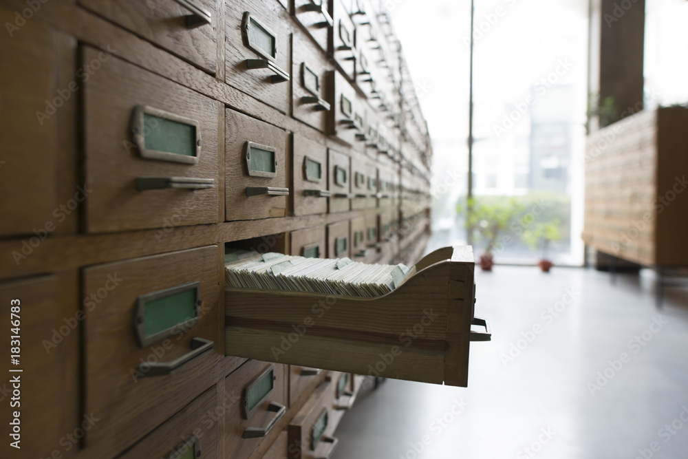 Old wooden drawers in archive Stock Photo | Adobe Stock