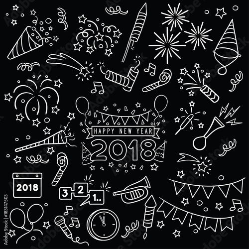 Handdrawn New Year Celebration