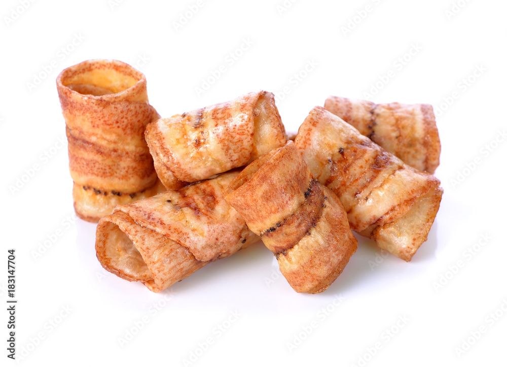 sweet banana crisps, Thai snack sweet banana crisps, Thai snack