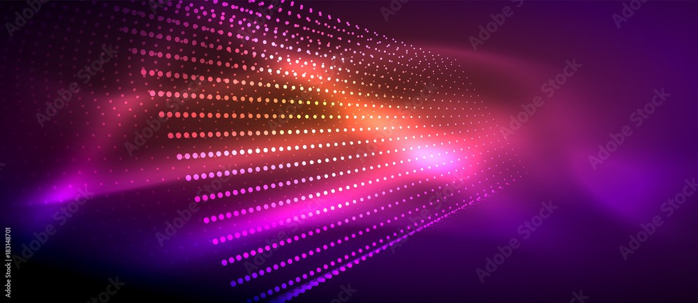 Neon light effects, particles