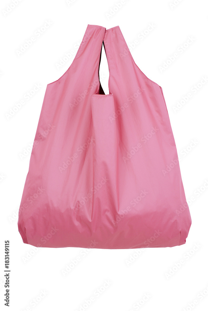 Pink cotton bag isolated on white background Pink cotton bag isolated on white background