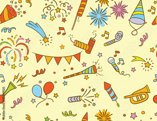 Handdrawn Party & Celebration doodle pattern