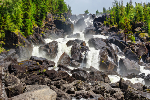 Waterfall Uchar. Altai Republic. Russia