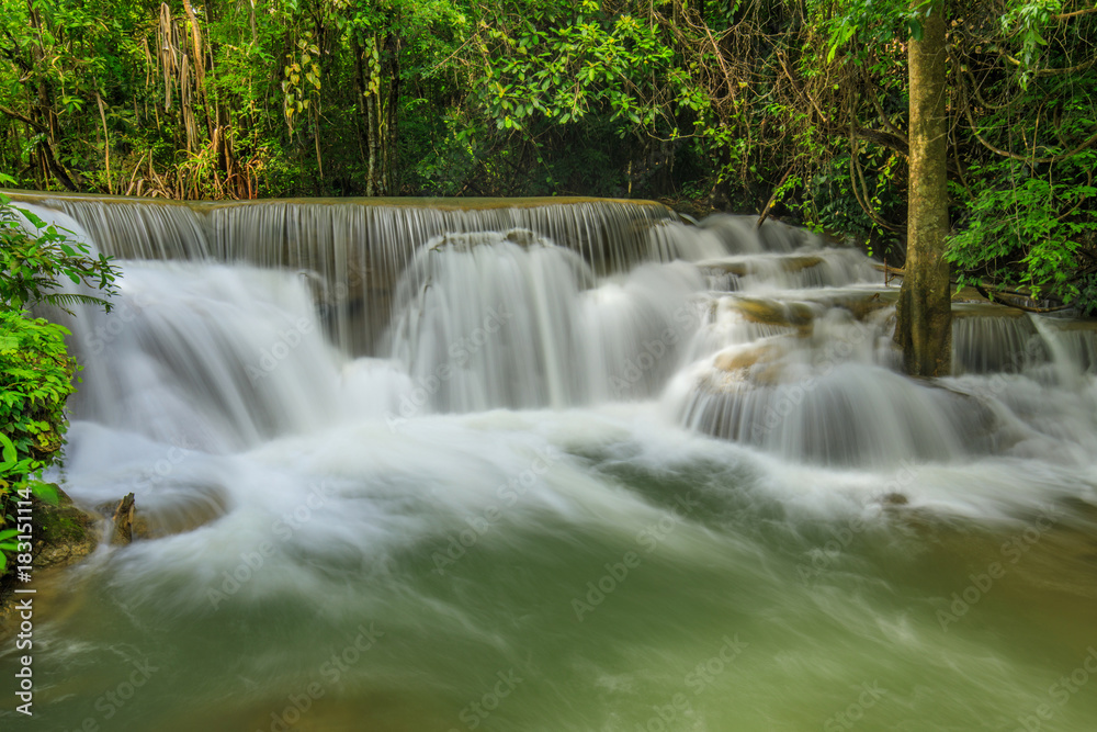 Huai-mae-kha-min waterfall, Beautiful waterwall in nationalpark of Kanchanaburi province, ThaiLand. Huai-mae-kha-min waterfall, Beautiful waterwall in nationalpark of Kanchanaburi province, ThaiLand.
