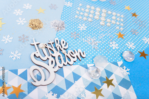 Paper and glitter for Christmas craft making