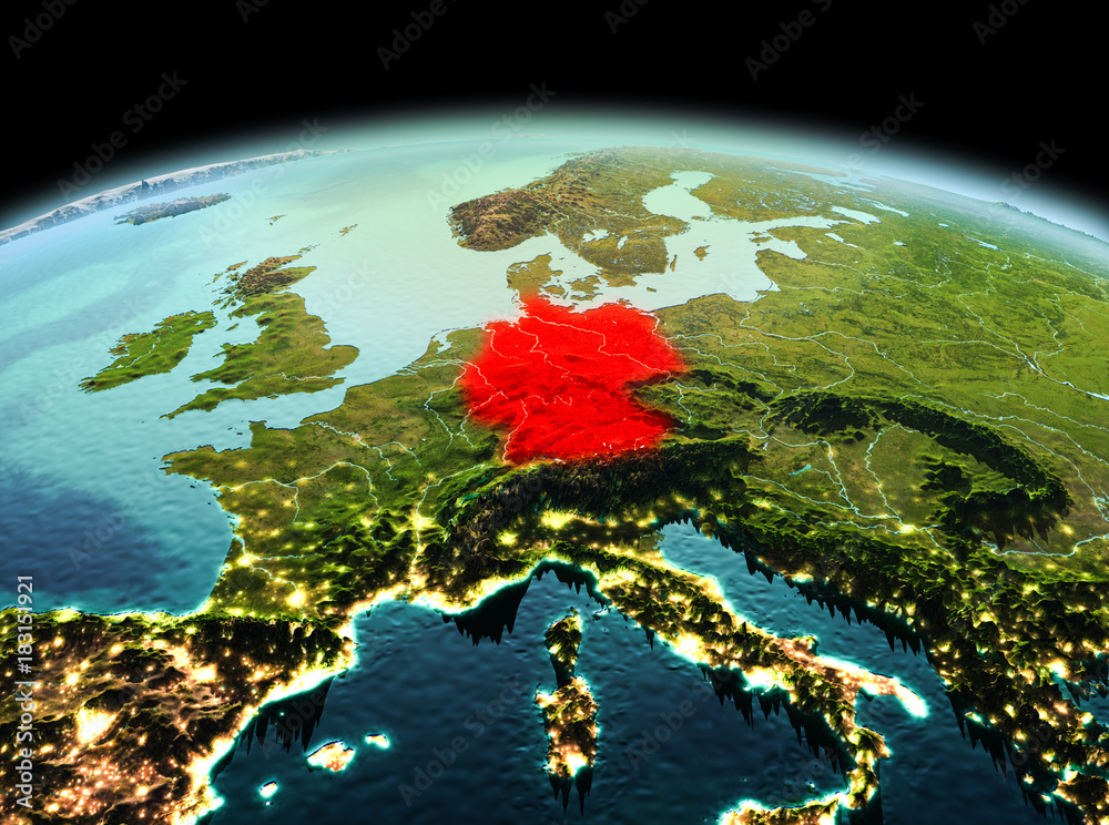 Germany on planet Earth in space