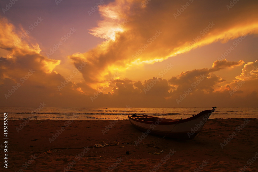 Beautiful Sunrise with Boat