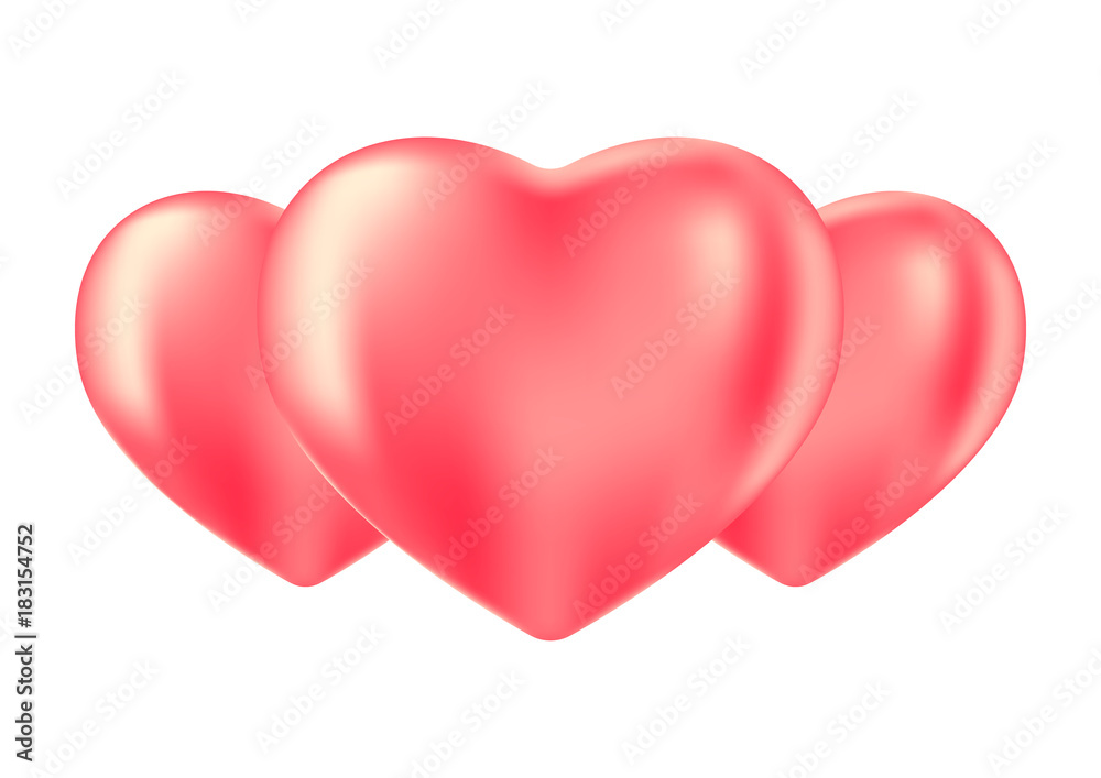 Romantic background with rose heart balloons. Valentine's day concept .Vector eps 10
