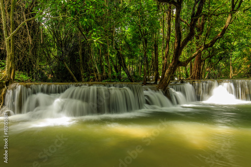 Huai-mae-kha-min waterfall, Beautiful waterwall in nationalpark of Kanchanaburi province, ThaiLand.