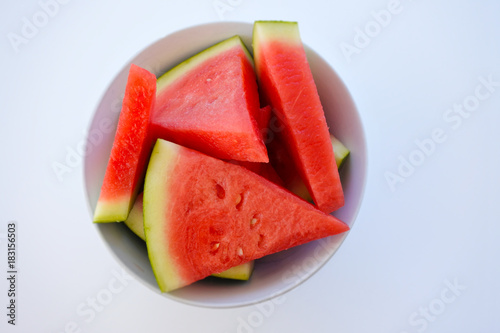 Watermelon Fruit served in a plate on a hot summer day