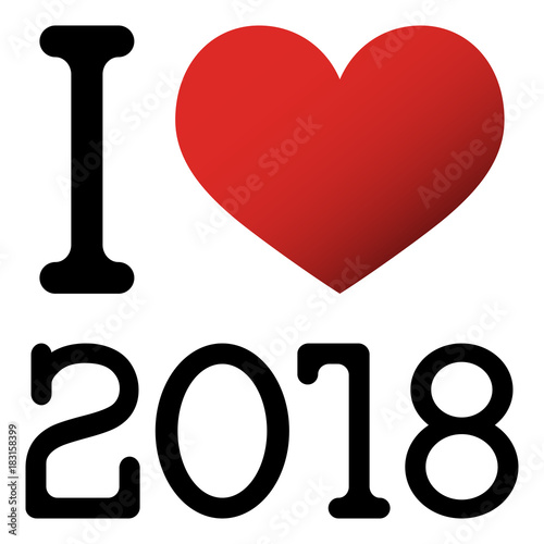 I love 2018 new year greetings