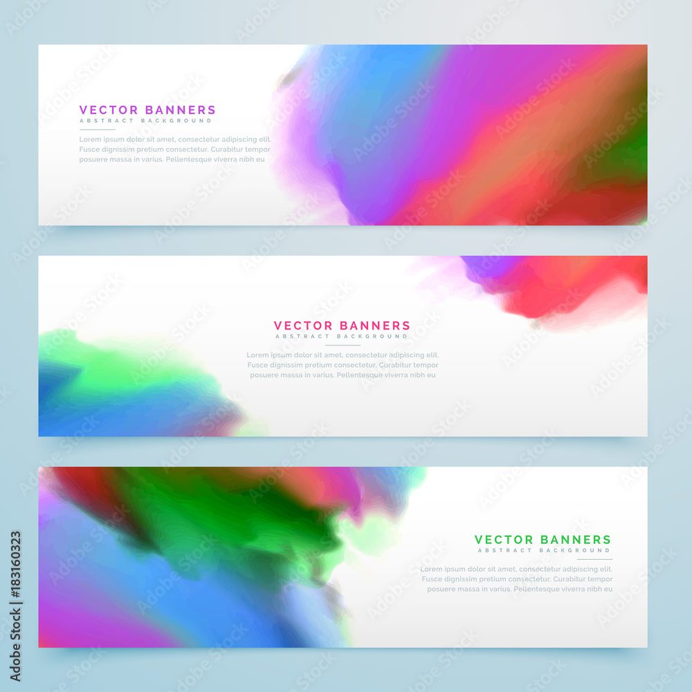 Fototapeta premium abstract watercolor banners set background