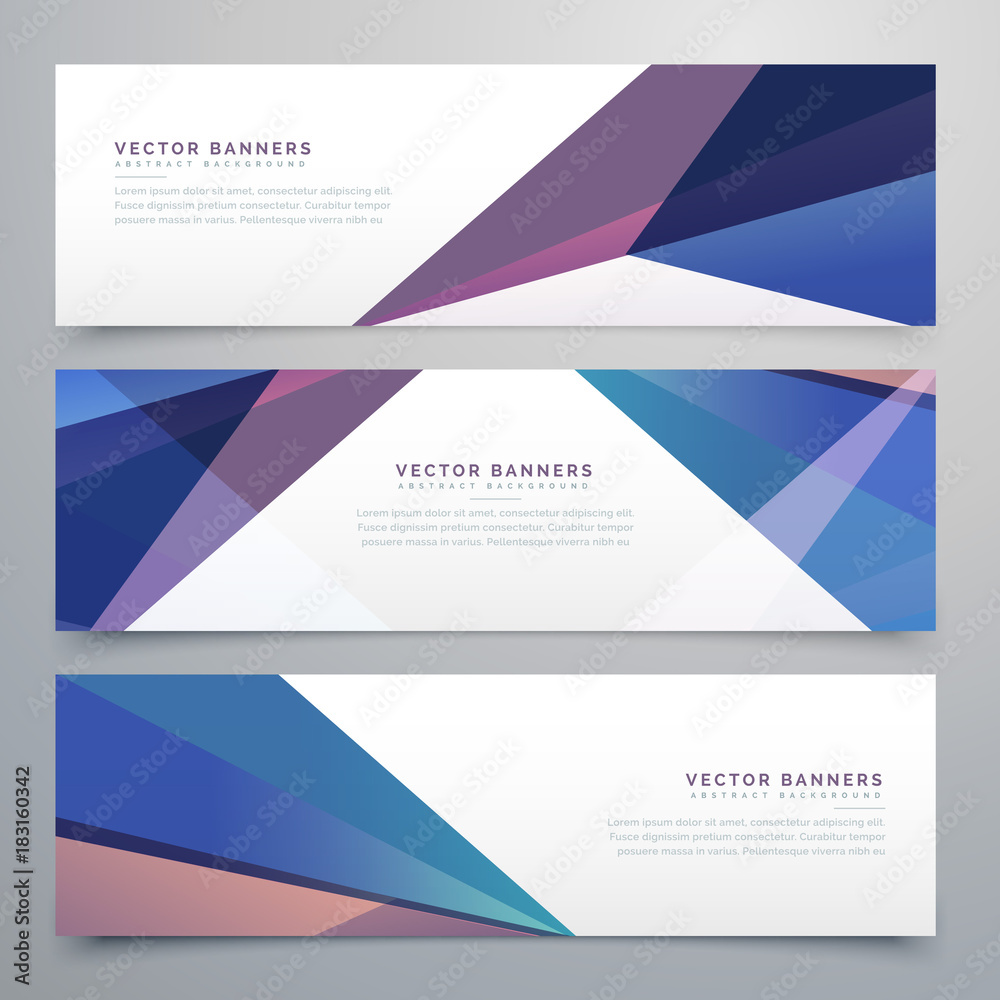 abstract triangle shape headers set abstract triangle shape headers set