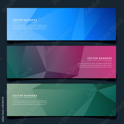 stylish geometric headers set background