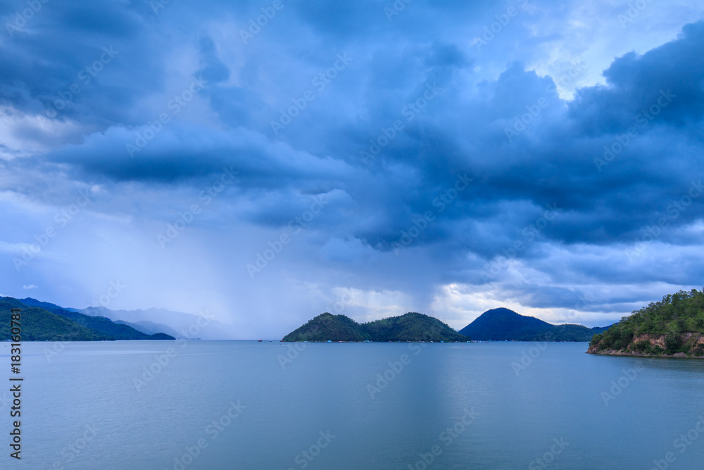 Landscape of Srinakharin dam Kanchanaburi province, Thailand.