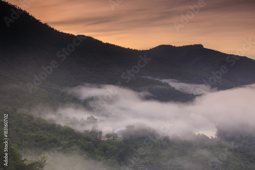 Landscape of Srinakharin dam Kanchanaburi province, Thailand.