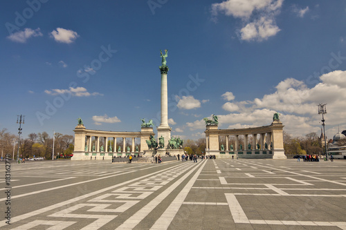 Photography Hungary - Budapest - Millenium monument with collonades on Heroes square, one of