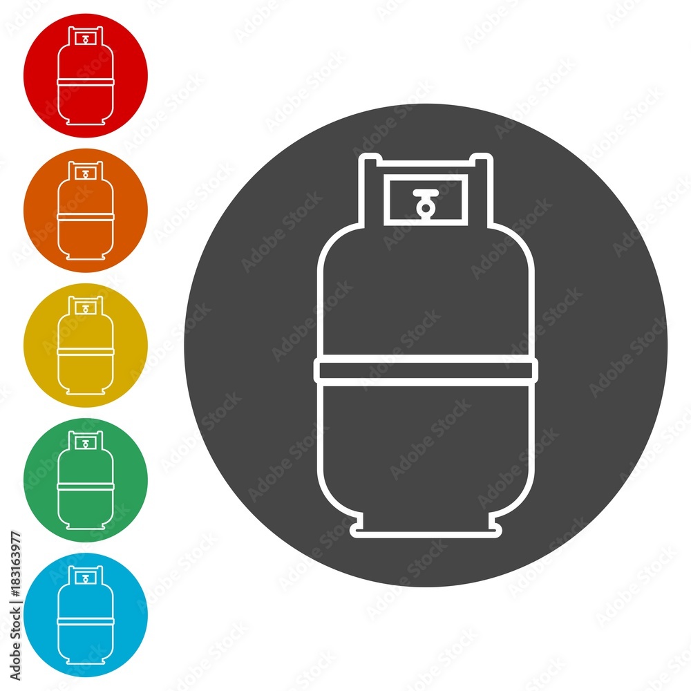 Gas bottle icon, Gas tank icon in flat style Gas bottle icon, Gas tank icon in flat style