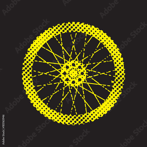 Halftone bicycle wheel