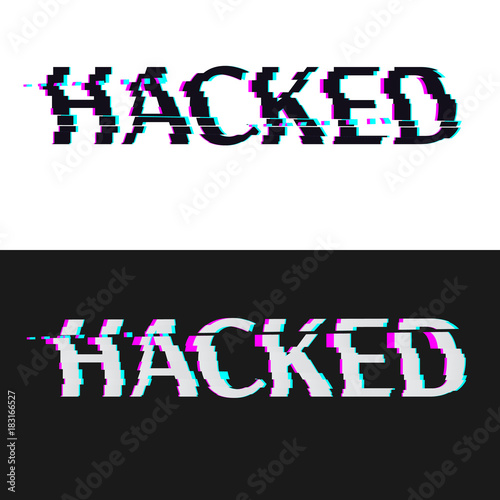 Type Hacked on black and white background.