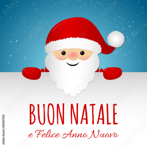 Merry Christmas in Italian (Buon Natale) - concept of card with decoration. Vector. © Karolina Madej