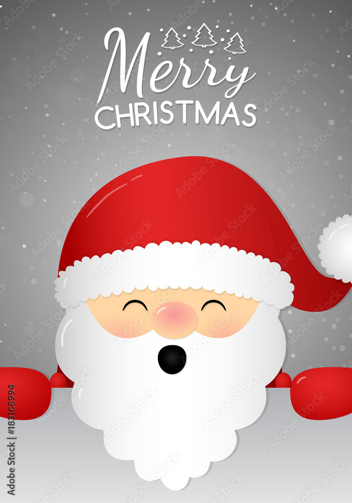 Cute singing Santa Claus with wishes - Christmas card. Vector. Cute singing Santa Claus with wishes - Christmas card. Vector.
