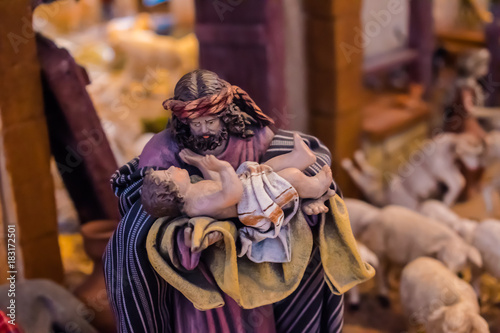 Joseph and child Bethlehem figure