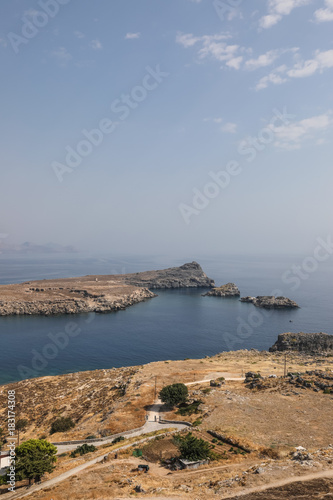 Western bay in Lindos on the island of Rhodes, Greece © dadamira