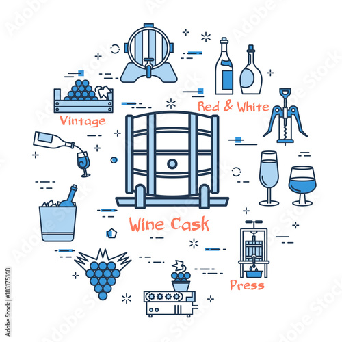 Blue round Wine Cask concept