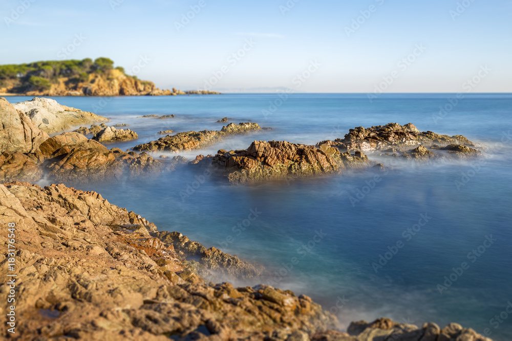 Nice landscape of the Spanish coastal in Costa Brava, Playa de Aro Nice landscape of the Spanish coastal in Costa Brava, Playa de Aro