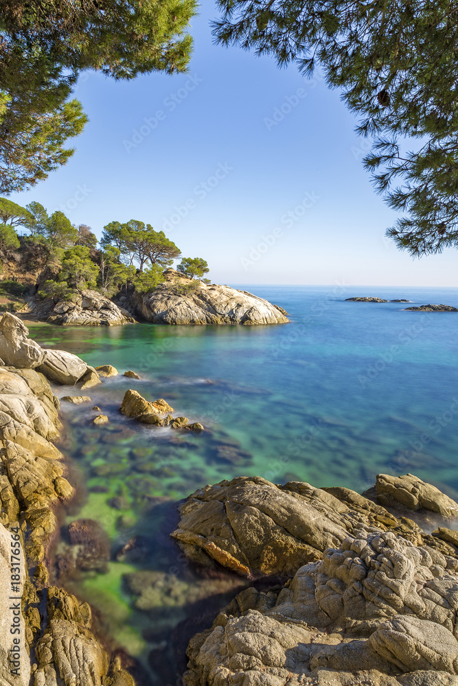 Nice landscape of the Spanish coastal in Costa Brava, Playa de Aro