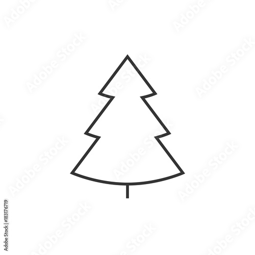 Christmass tree line icon © pixelalex