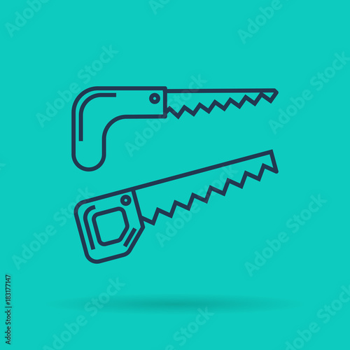 Linear icon garden saw and hacksaw